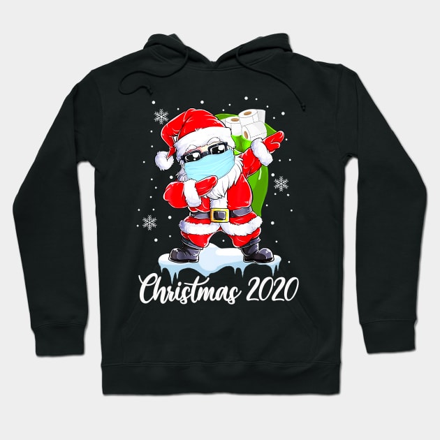 Merry Christmas 2020 Quarantine Santa Dabbing With Face Mask Hoodie by lostbearstudios